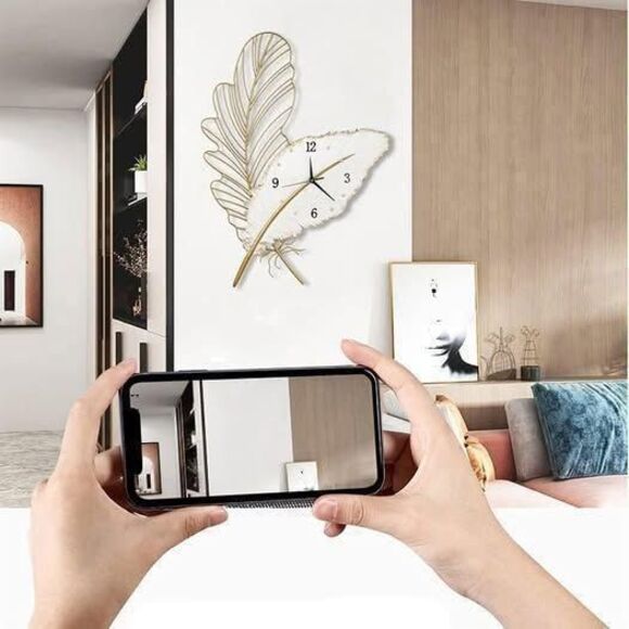 Nylah Silent Feather Design Wall Clock - Picture 6 of 7